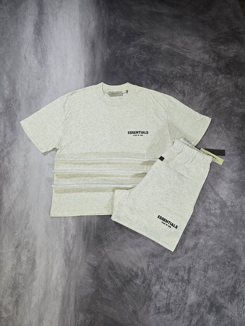 2-Piece Athletic Set - Light Heather Gray T-Shirt and Shorts